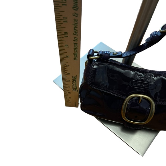 COACH Mini Purple Patent Leather Shoulder Bag - Picture 5 of 10